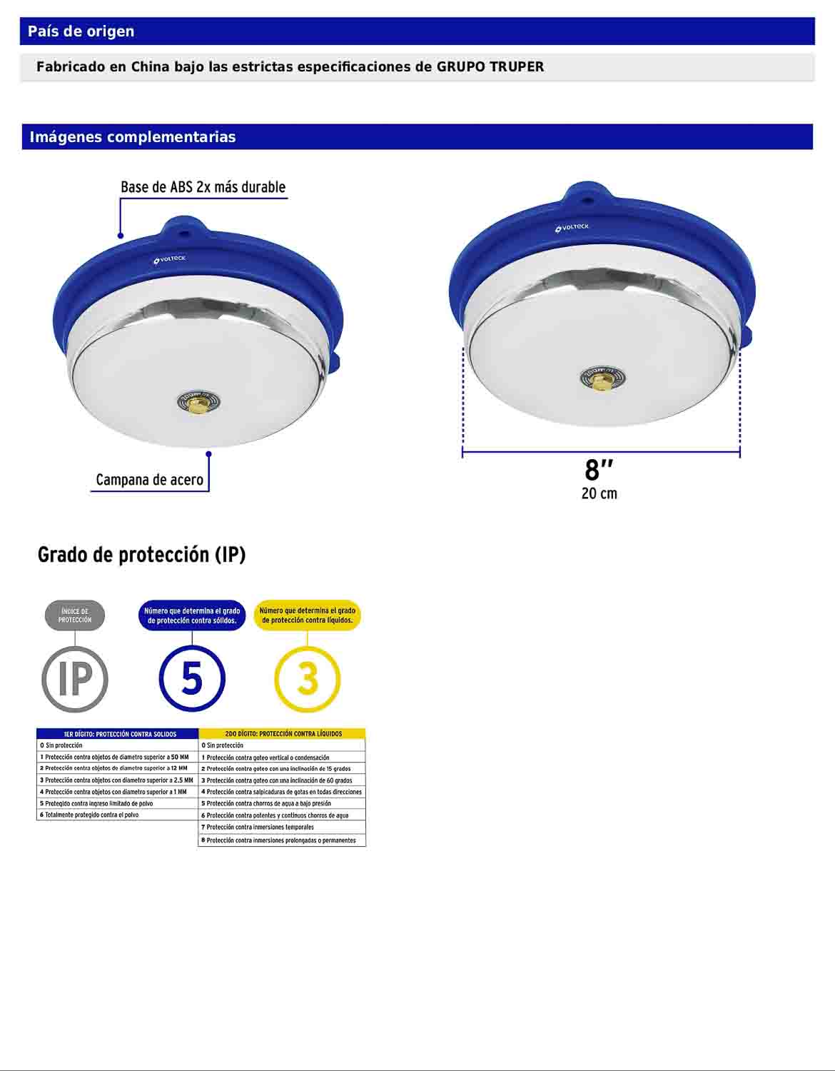 Timbre industrial tipo campana de 8" de 110 V con tono fuerte para alarma