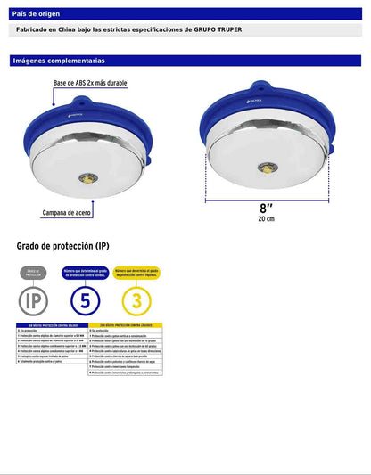 Timbre industrial tipo campana de 8" de 110 V con tono fuerte para alarma