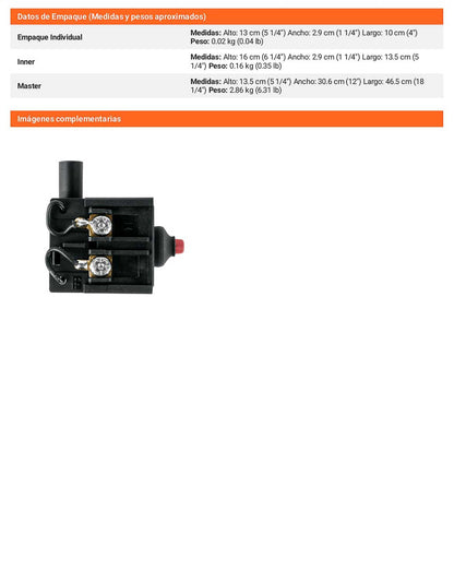 Interruptor de repuesto para esmeriladoras compatible con modelos ERGO-4590 ERGO-4580 ERGO-4570 y ERGO-45110
