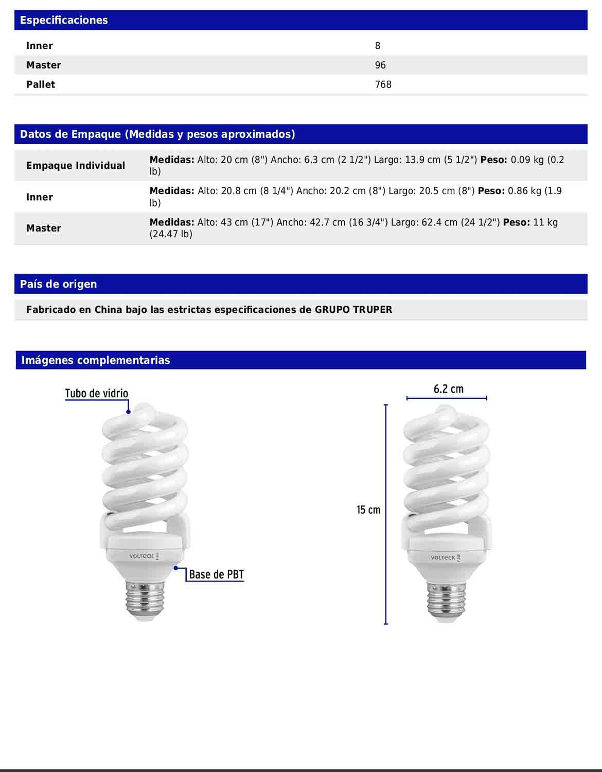 Lámpara espiral T4 de 24 W con luz de día