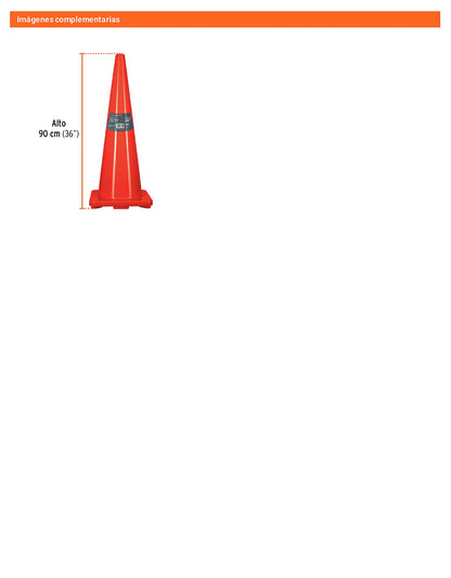 Cono de precaución de 90 cm