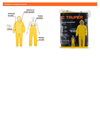 Conjunto impermeable doble capa talla M