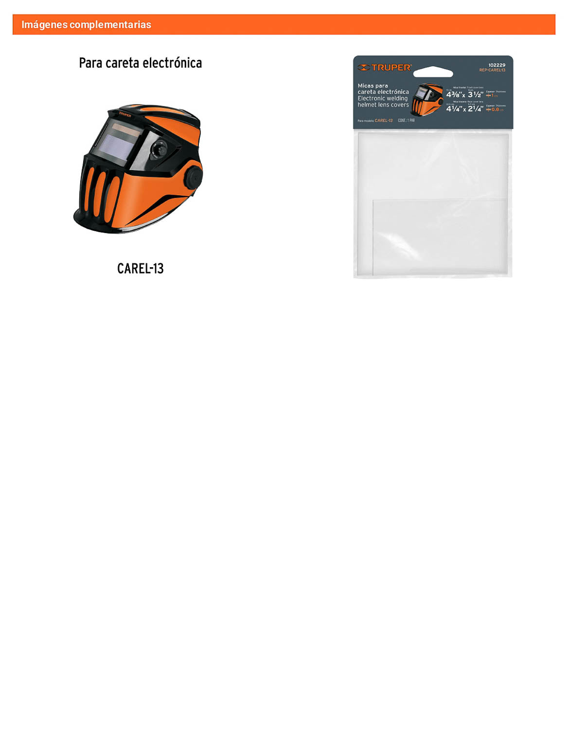 Bolsa con 2 micas para careta CAREL-13