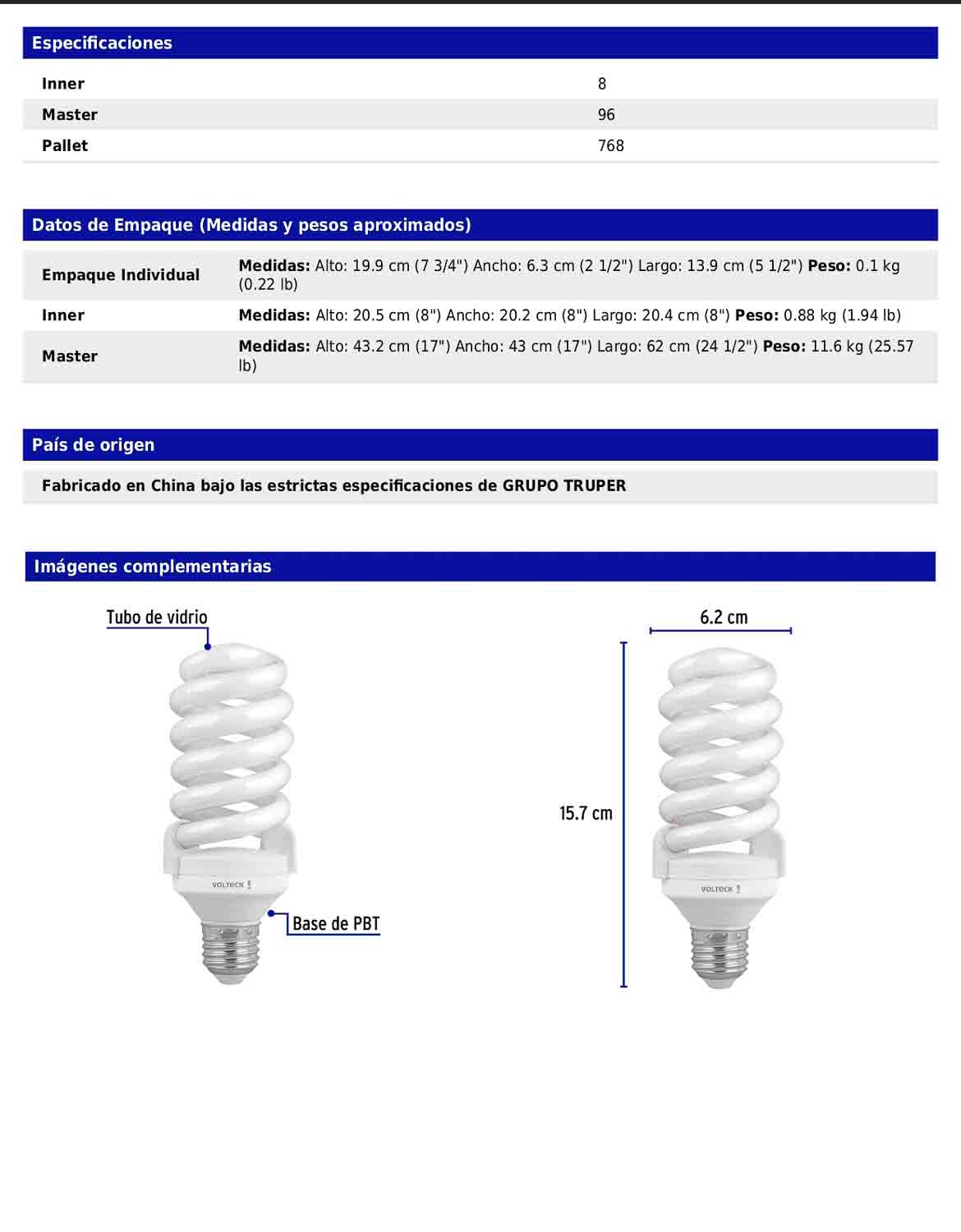 Lámpara espiral T4 de 28 W con luz de día