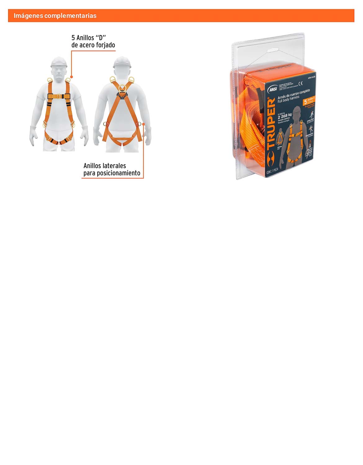 Arnés de cuerpo completo con 5 anillos