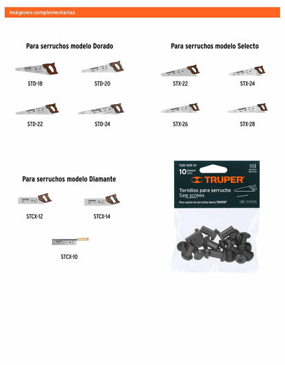 Bolsa c/10 tornillos p/serruchos
