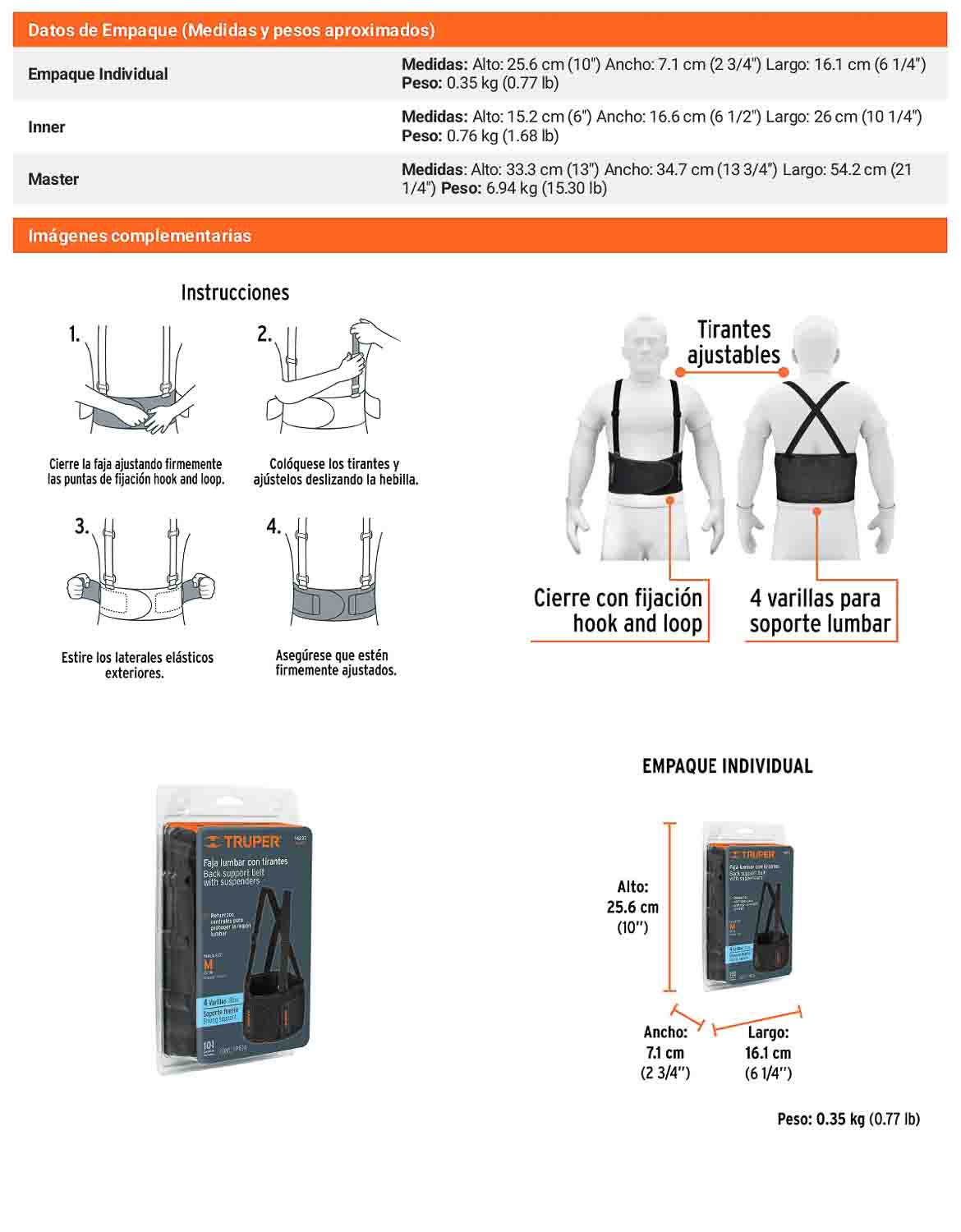 Faja lumbar talla M