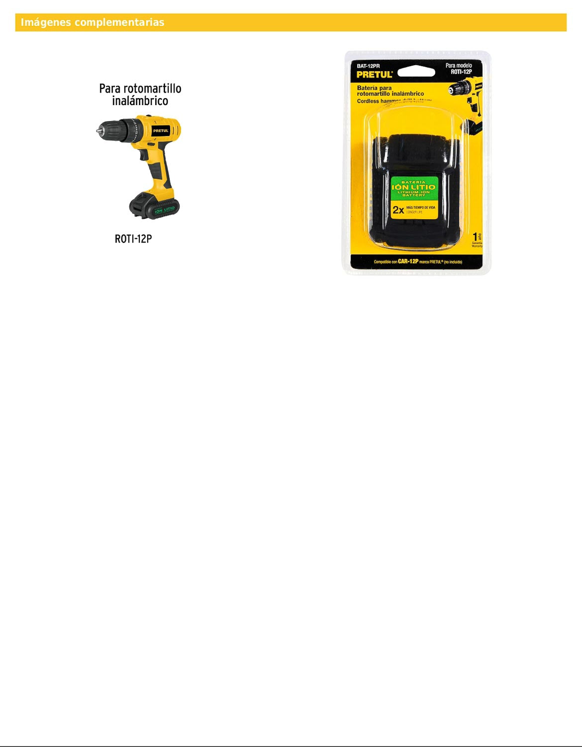 Batería de ion litio de 12 V con capacidad de 2 Ah