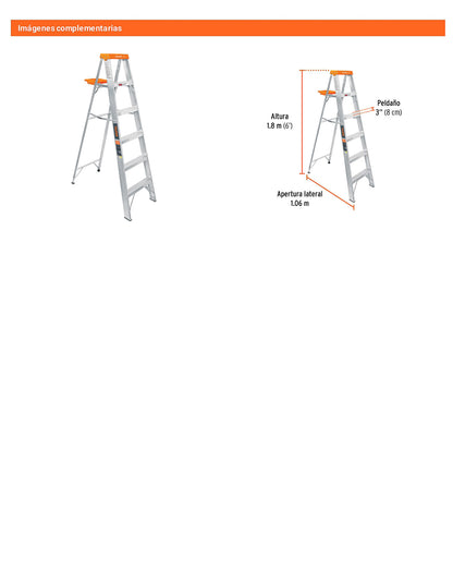 Escalera de tijera tipo II con bandeja 5 peldaños