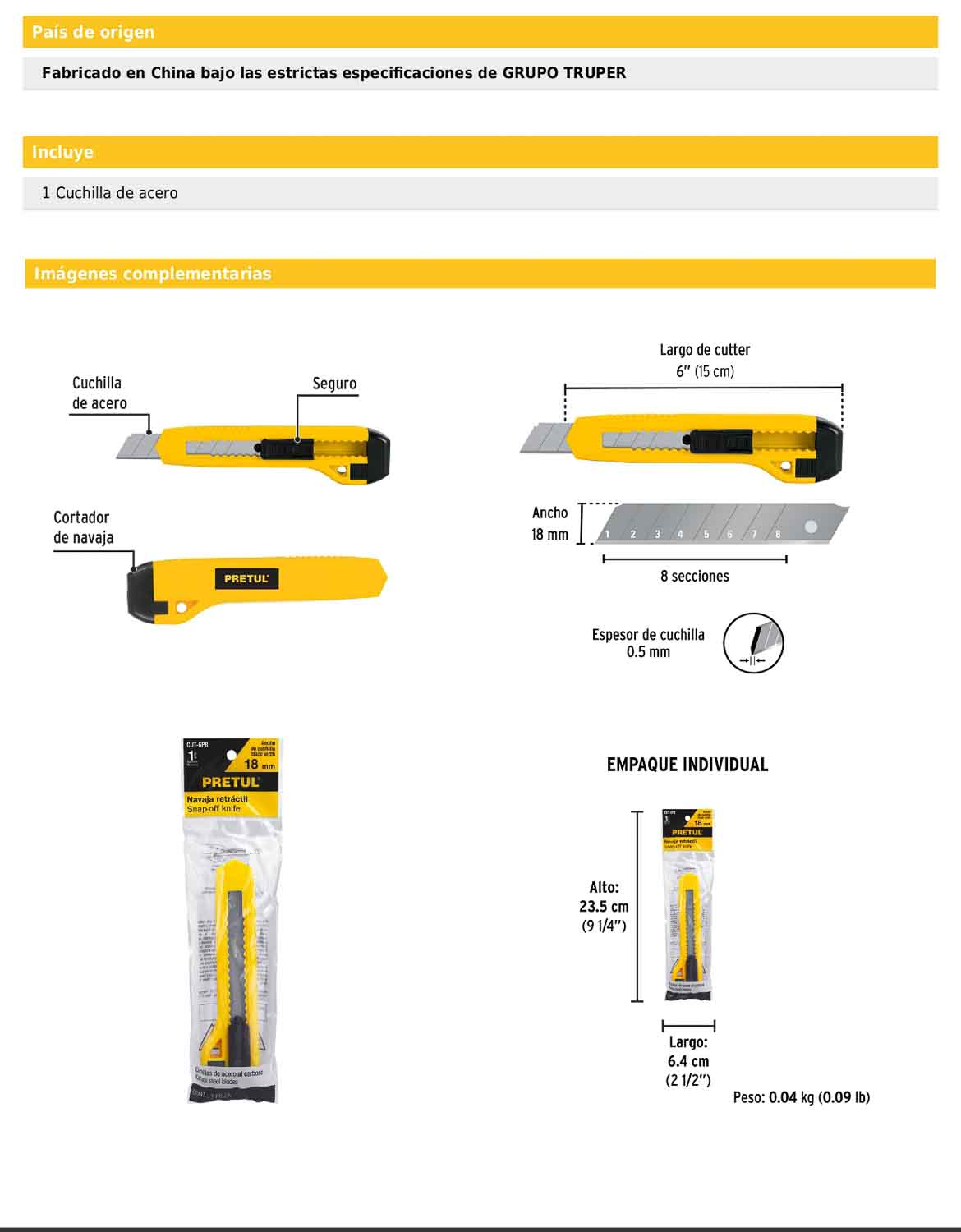 Cutter de 18 mm de plástico
