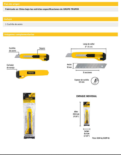 Cutter de 18 mm de plástico