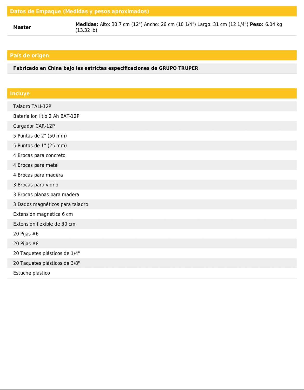 Kit de taladro inalámbrico de 3/8 in con batería 12 V y 33 accesorios