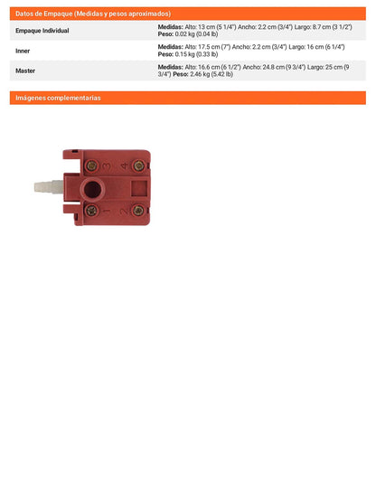 Interruptor de repuesto para ROEL-60N TRUPER