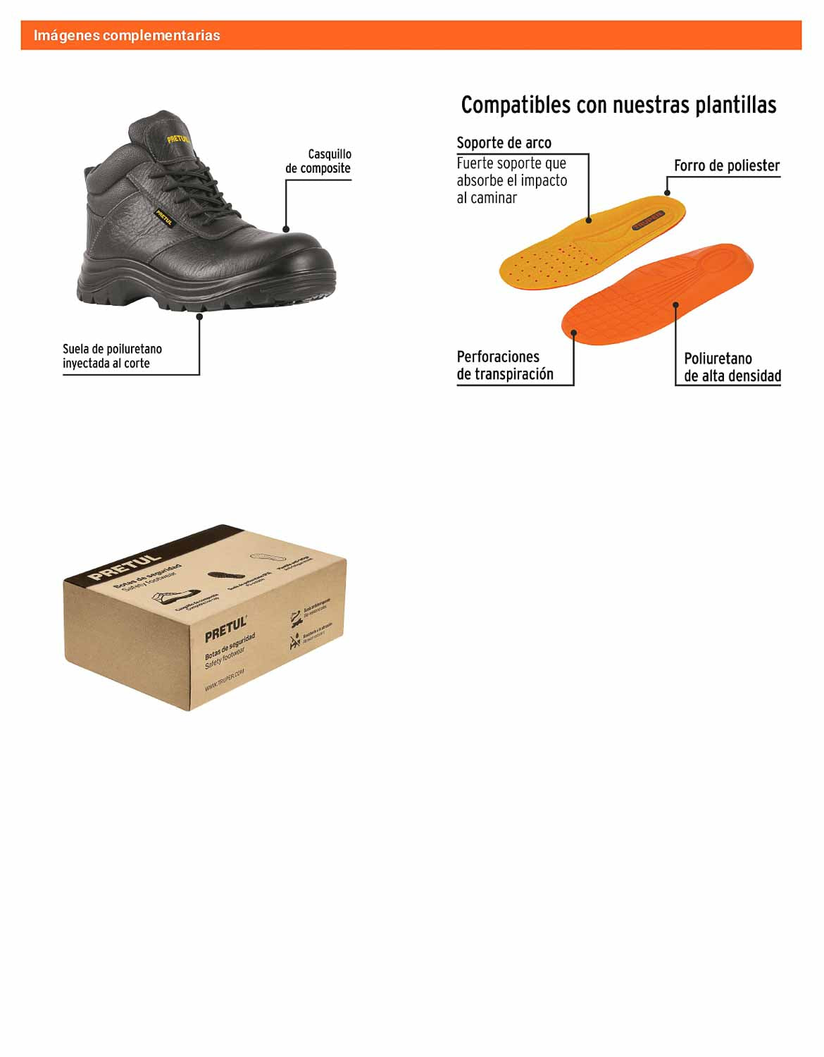 Bota de seguridad negra 23 casquillo