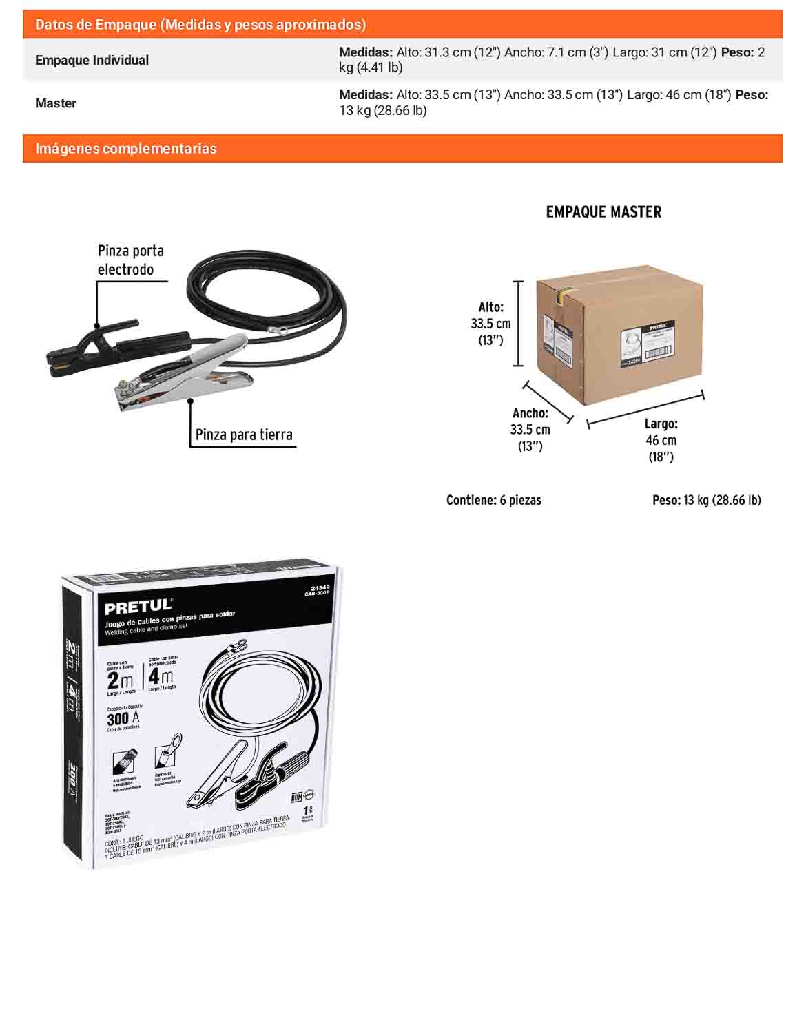 Cables con pinzas para soldadoras de arco
