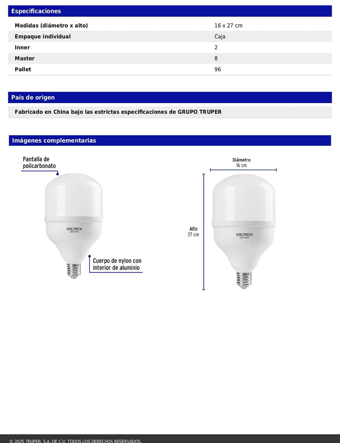 Foco LED de alta potencia de 60W con luz fría