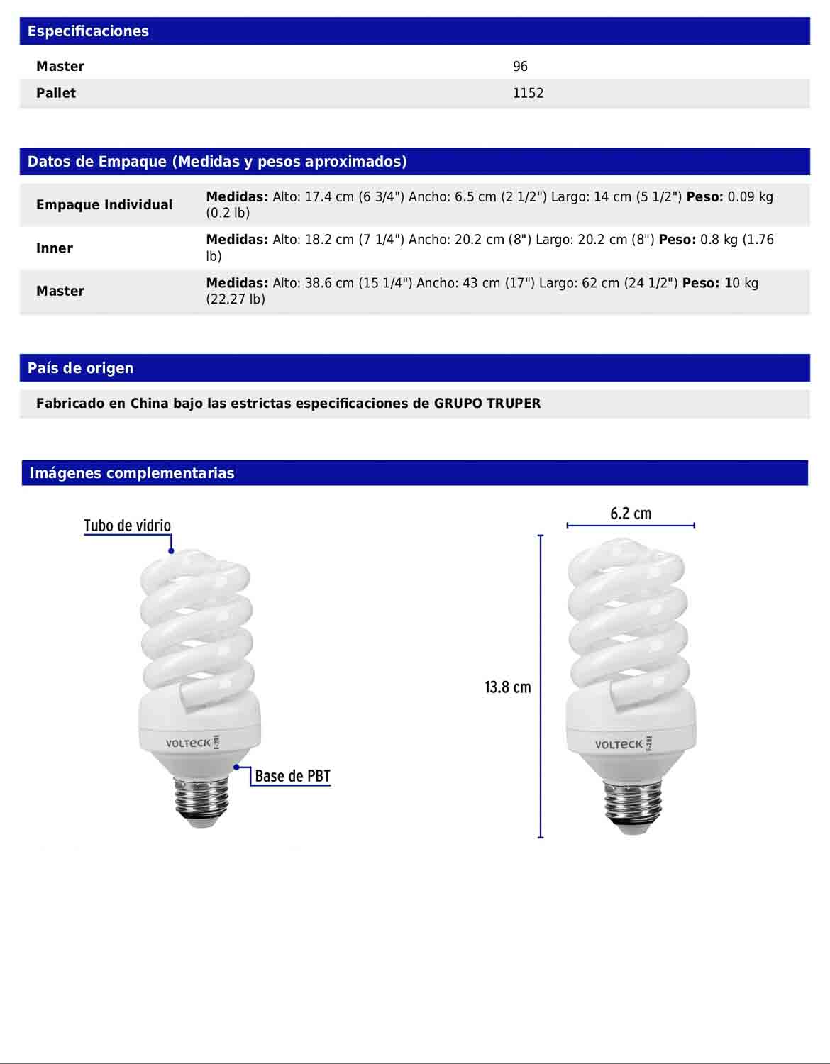 Lámpara espiral T4 de 20 W con luz de día