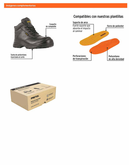 Bota de seguridad negra 30 casquillo
