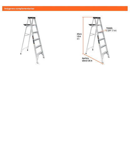 Escalera de tijera tipo III con bandeja 5 peldaños
