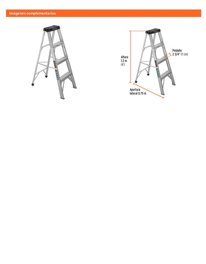 Escalera de tijera tipo III con 3 peldaños