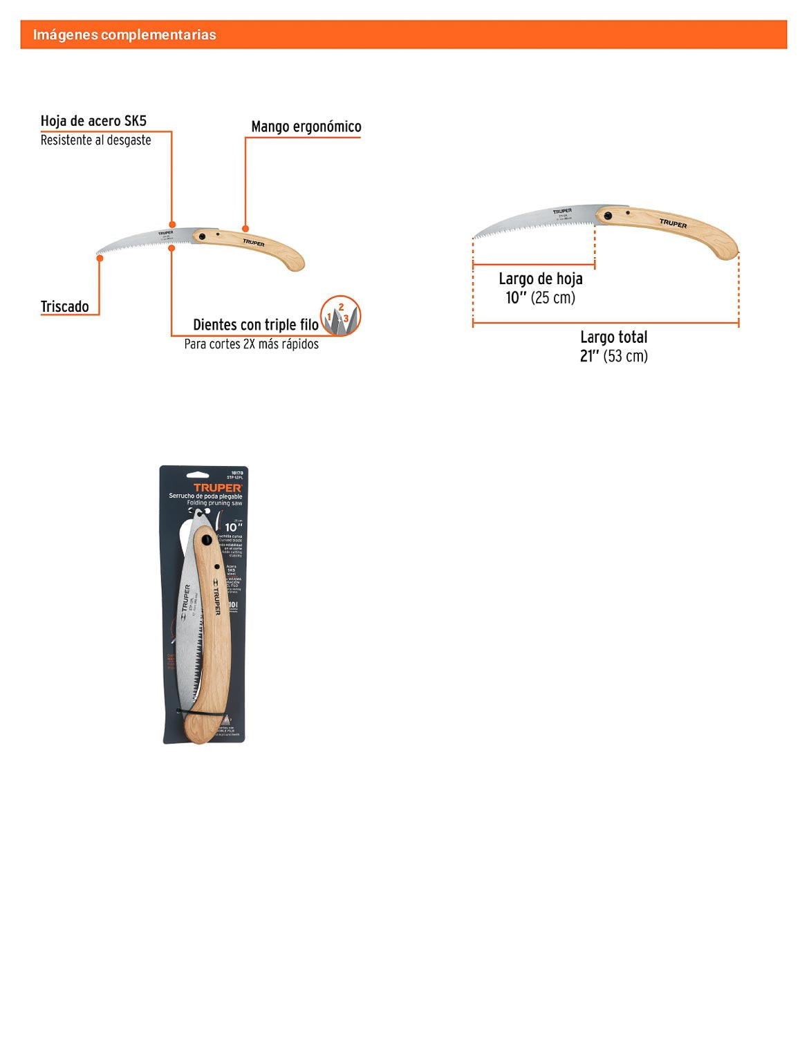 Serrucho plegable 10 hoja curva 6 DPP