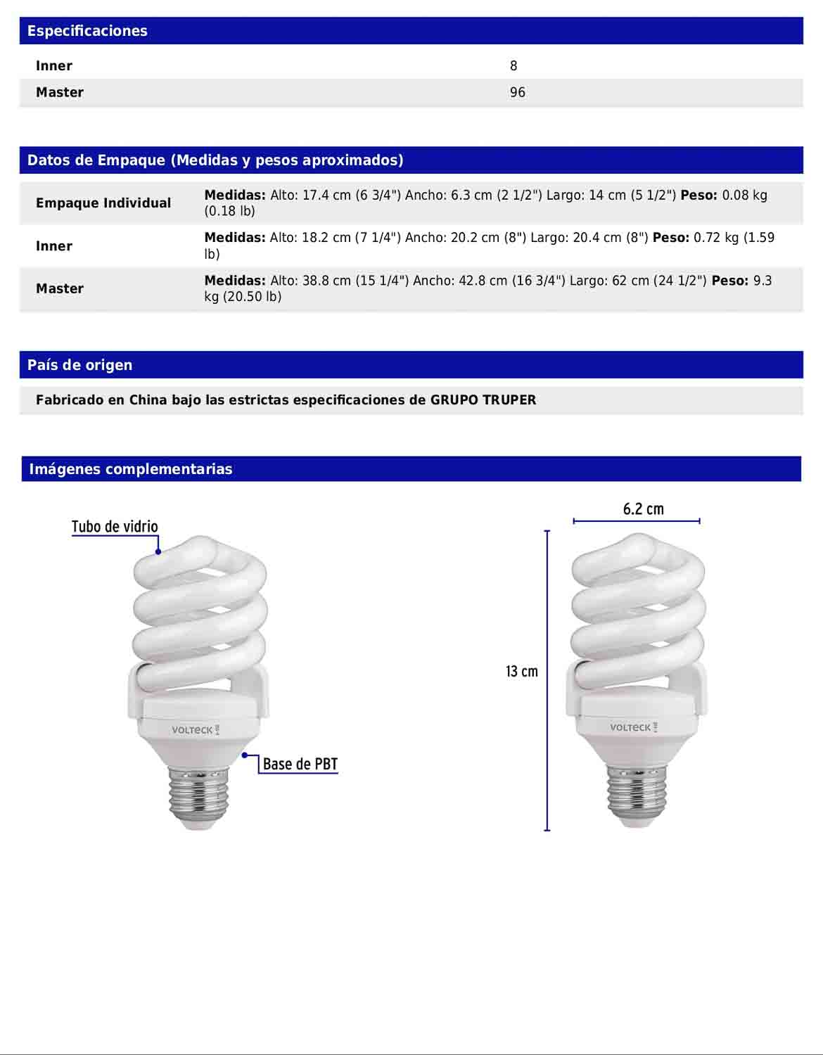 Lámpara espiral T4 de 15 W con luz de día