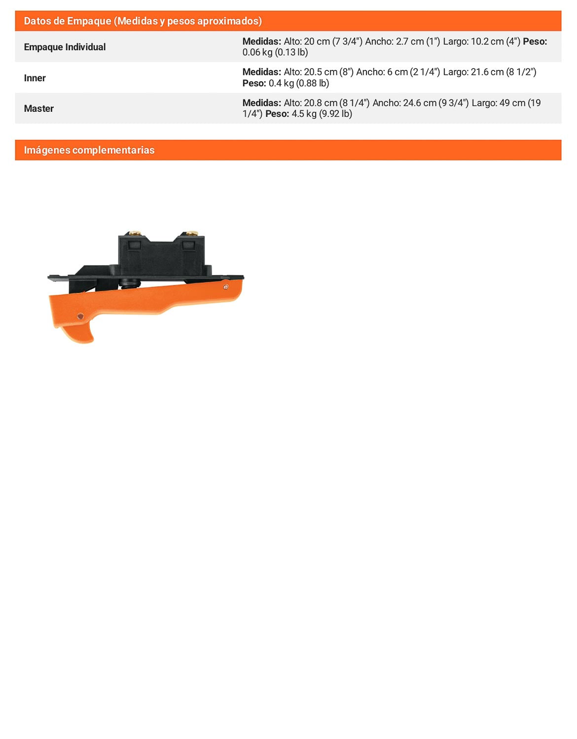 Interruptor de repuesto para esmeriladoras compatible con modelo ESMA-9N3
