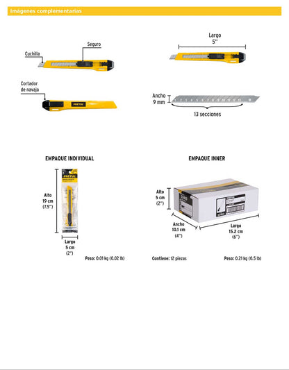 Cutter de 9 mm de plástico