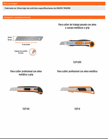 Estuche con 10 cuchillas de 18 mm para cutter