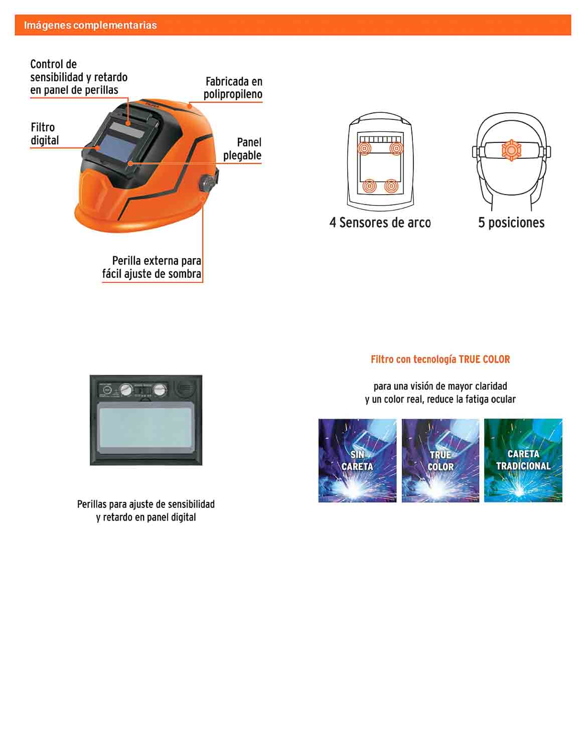 Careta electrónica para soldar 9-13 panel digital