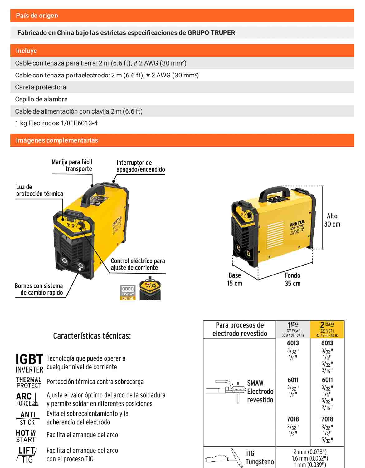 Soldadora inversora 200A bi-voltaje 127/220V Ligera compacta