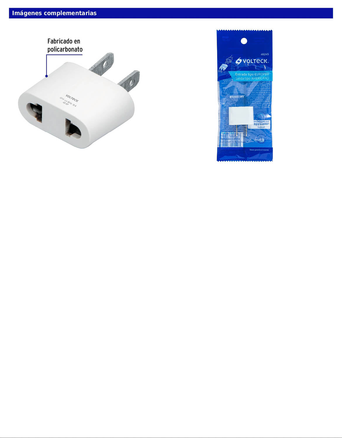 Adaptador de barra redonda a plana con entrada europea y salida americana