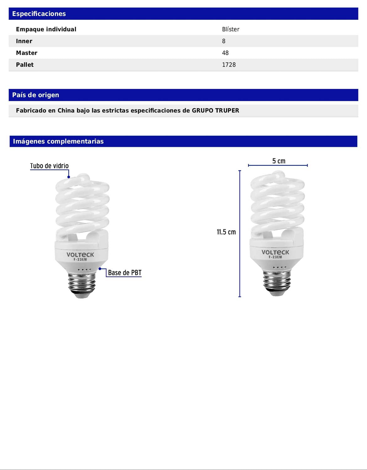 Lámpara espiral mini T2 de 23 W con luz de día