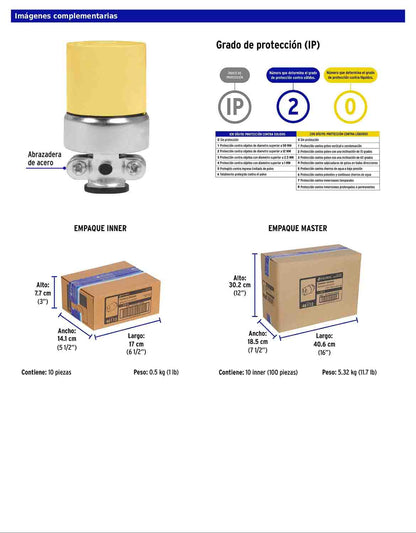 Contacto industrial blindado polarizado de 127 V y 15 A