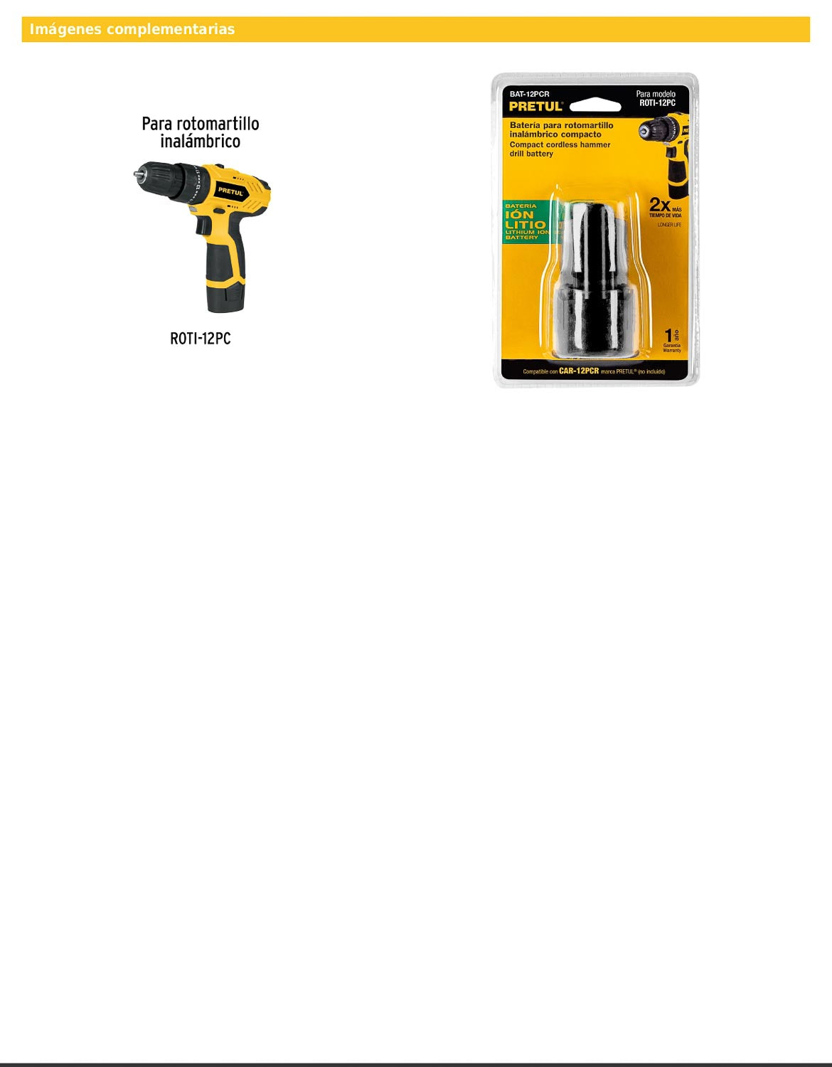 Batería de ion litio de 12 V con capacidad de 2 Ah