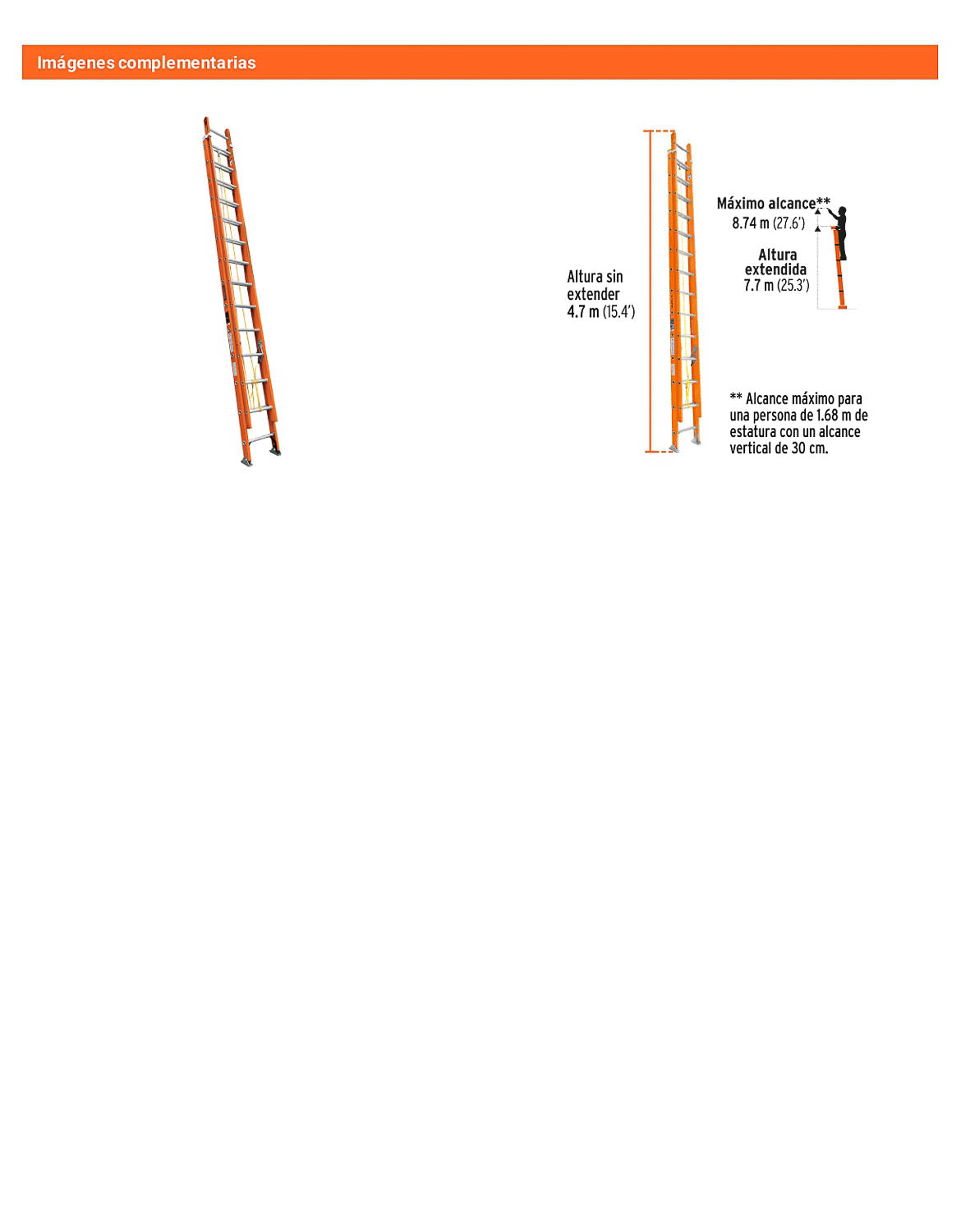 Escalera de extensión fibra de vidrio tipo II 28
