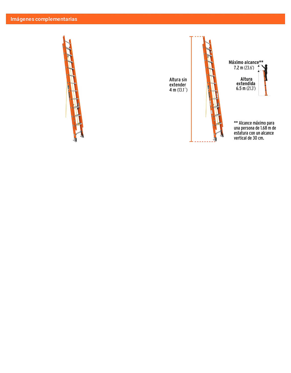 Escalera de extensión fibra de vidrio tipo II 24