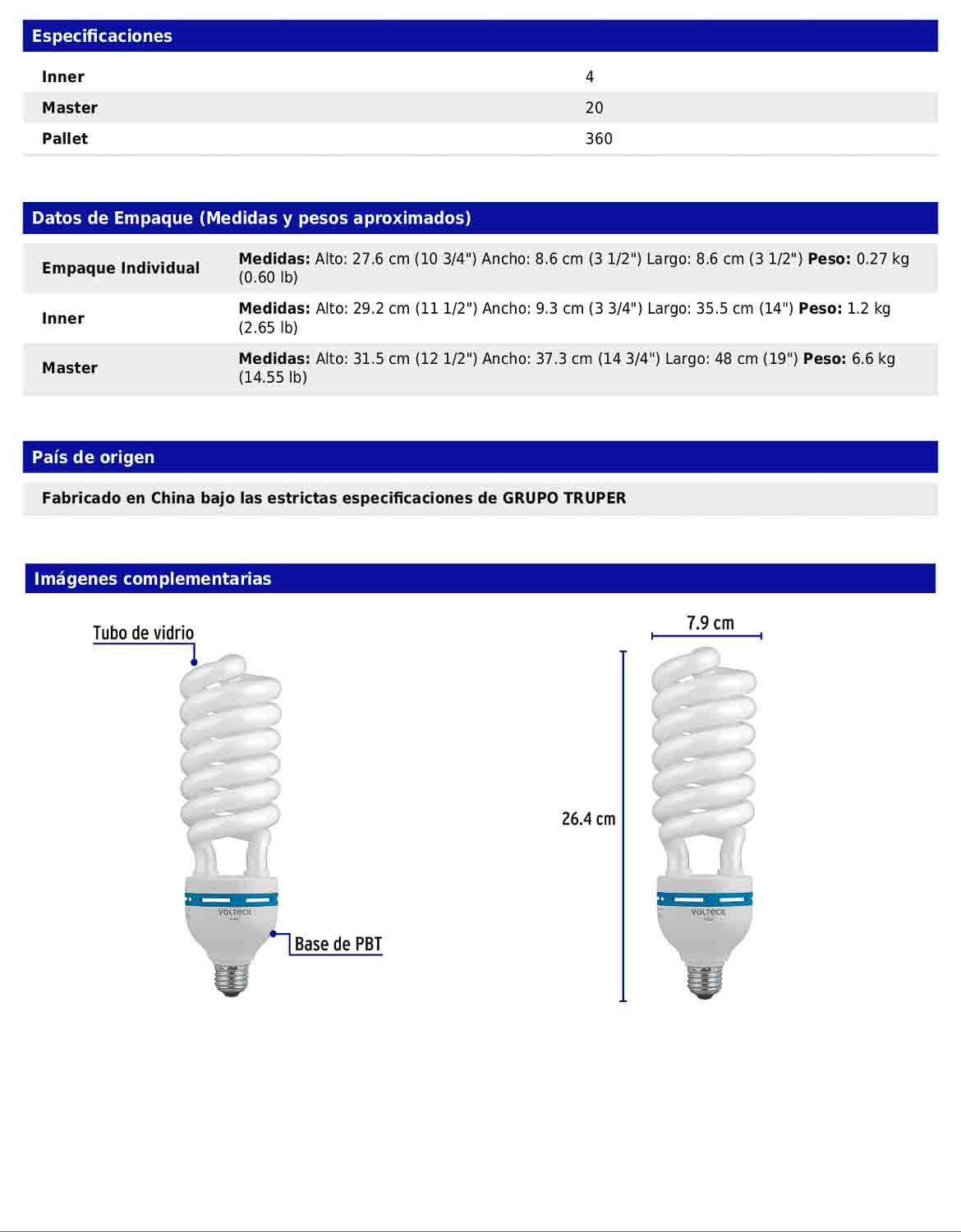 Lámpara espiral T5 de 65 W con luz de día