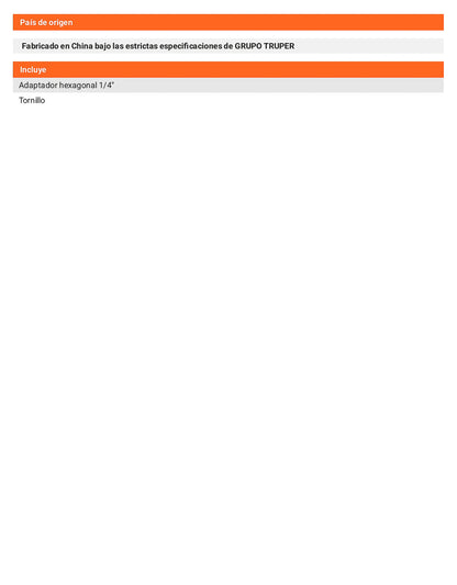 Broquero de 3/8" sin llave con adaptador hexagonal de 1/4"