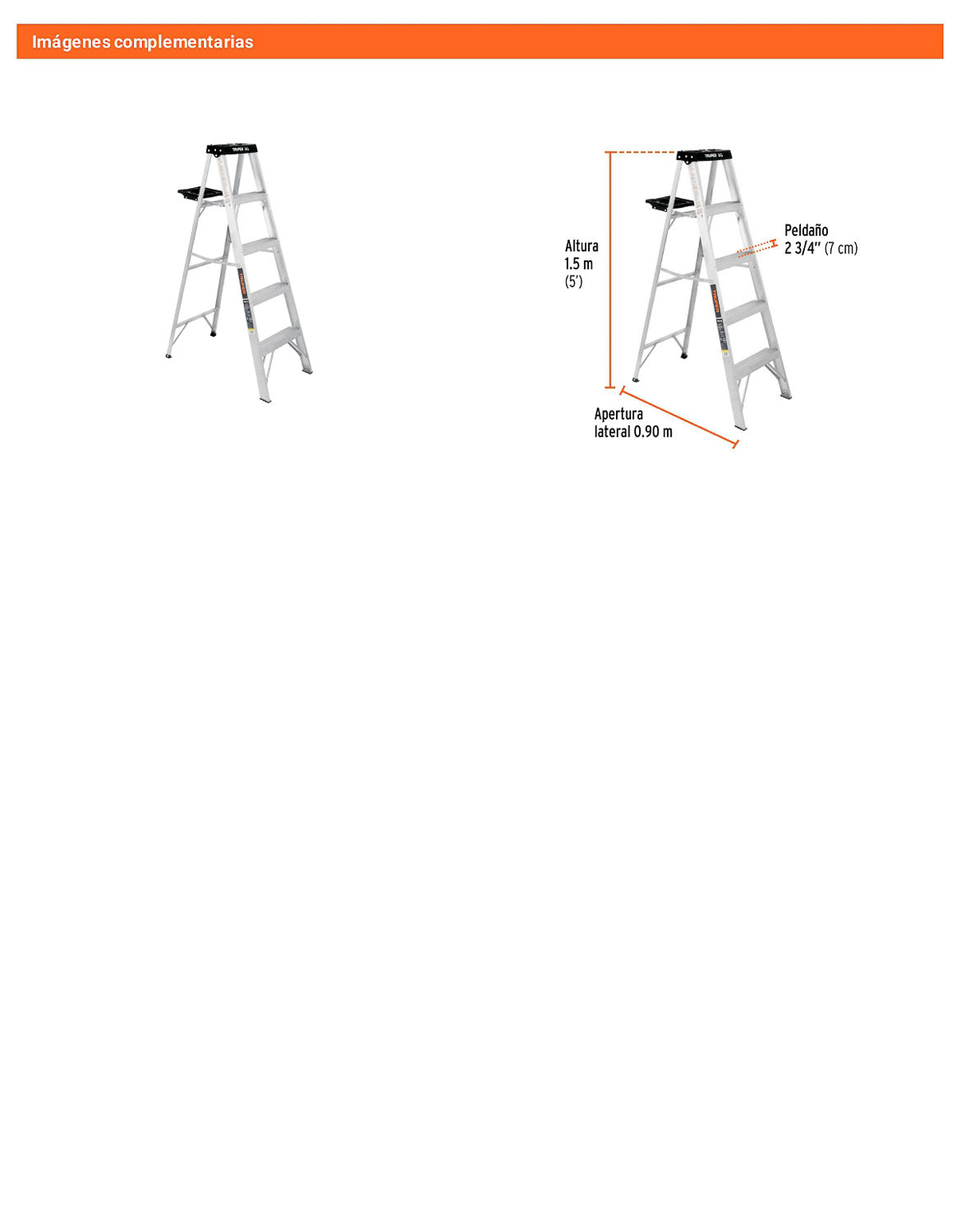 Escalera de tijera tipo III con bandeja 4 peldaños