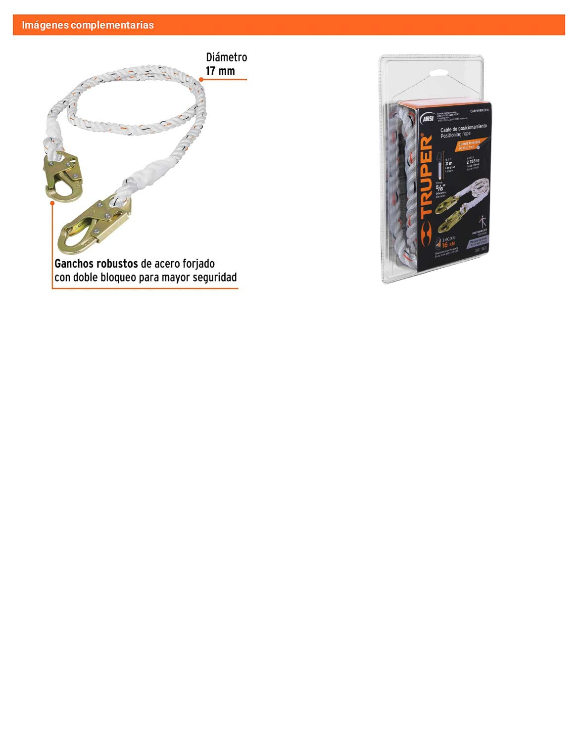 Cable de posicionamiento cuerda de poliéster