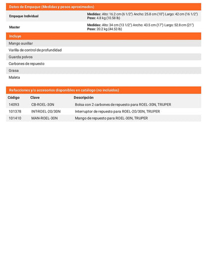 Rotomartillo SDS Plus de 850 W y 3 J con mango auxiliar para trabajo industrial
