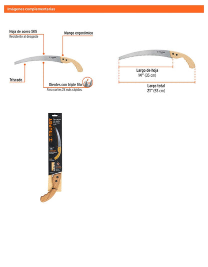 Serrucho de poda 14hoja curva6 DPP mango