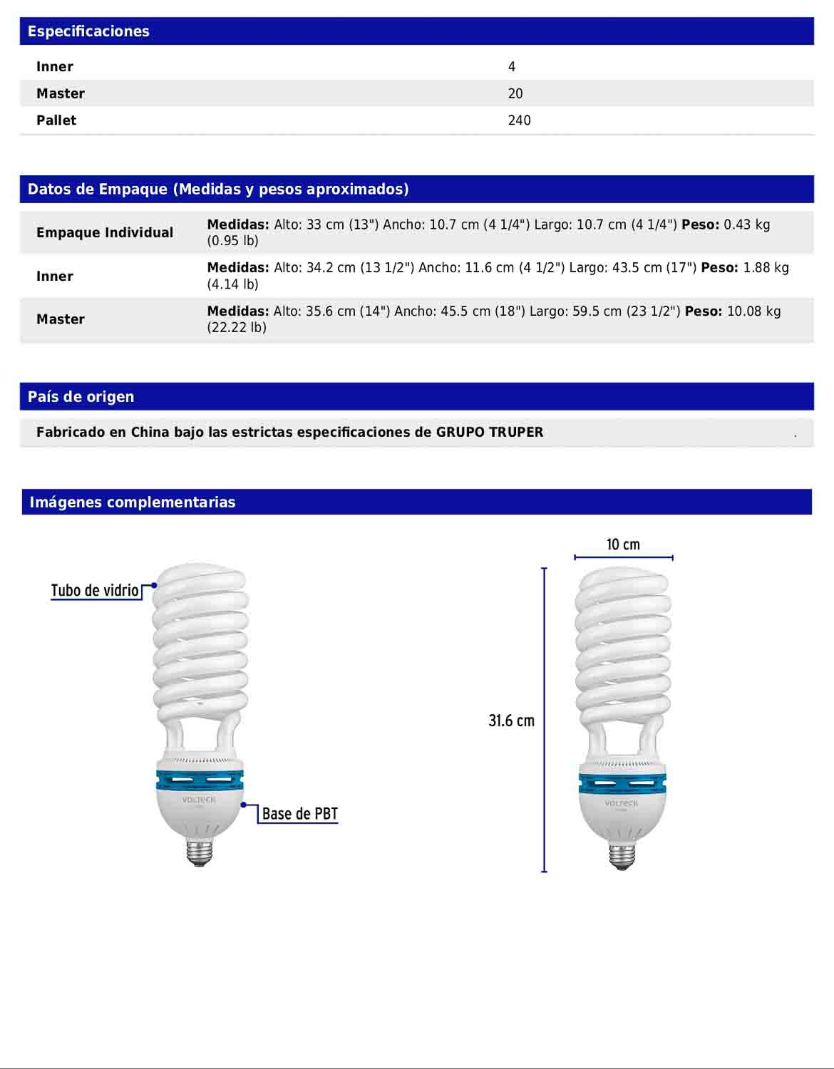 Lámpara espiral T5 de 105 W con luz de día