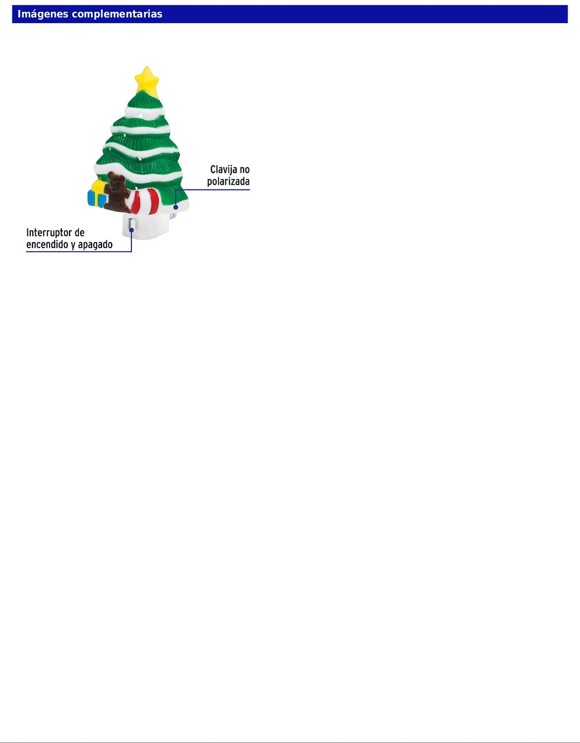 Luz de noche con lámpara E12 con figura de árbol de Navidad