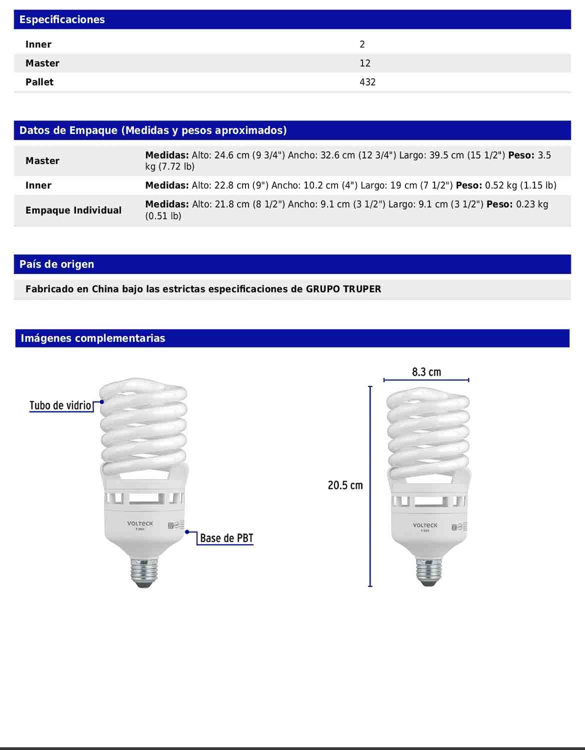 Lámpara espiral T4 de 55 W con luz de día