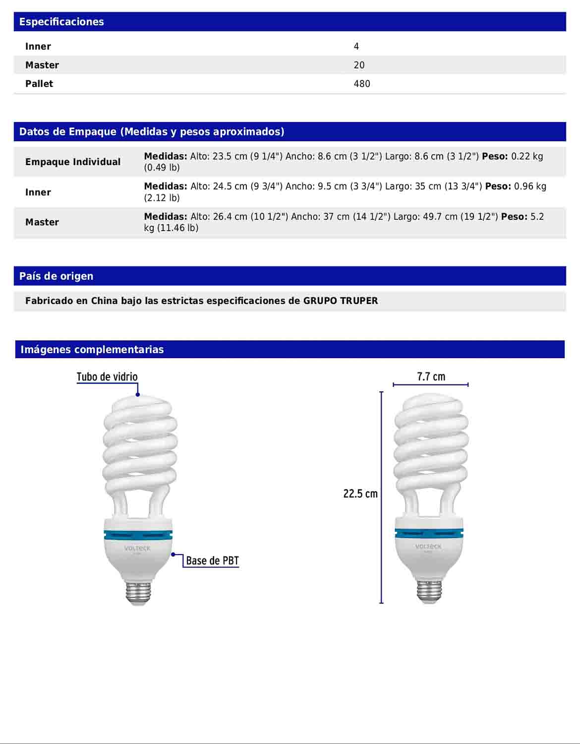 Lámpara espiral T5 de 45 W con luz de día