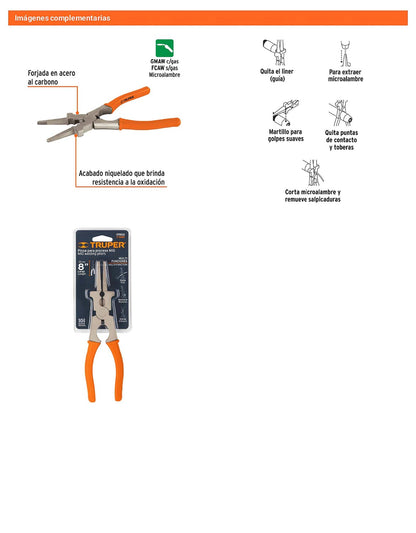 Pinza 8 para proceso MIG multifunciones Forjada