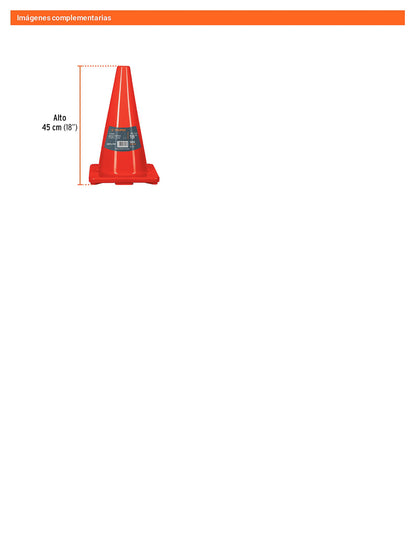 Cono de precaución de 45 cm