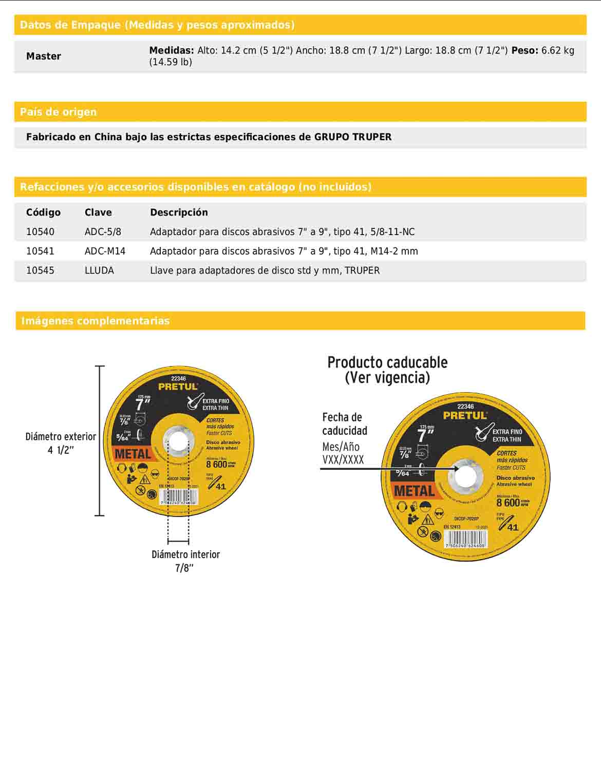 Disco de corte fino para metal de 7 pulgadas con espesor de 2 mm